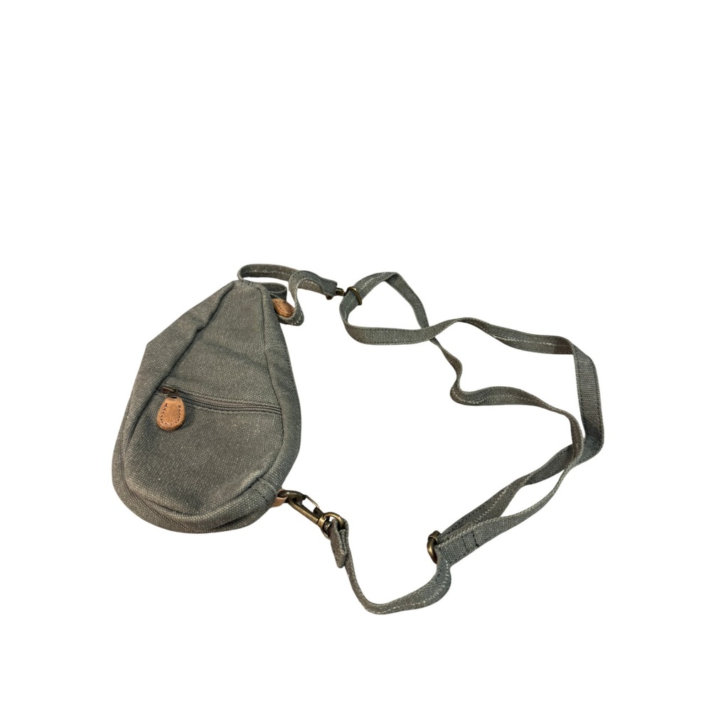LL Bean Canvas Teardrop Sling Bag Olive Green Mini Crossbody 0BVT3